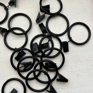Black Matte Round Curtain Hooks – 1.5” Metal